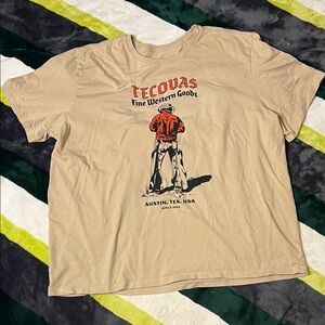 Tecovas Tan Tee with Red & Black Western Illustration Size XXL